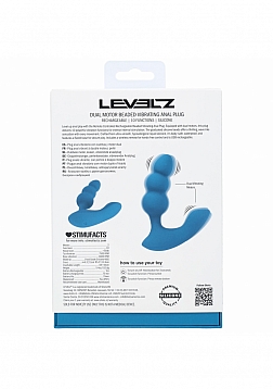 LEVELZ - Dual Motor Remote Control Beaded Vibrating Liquid Silicone Prostate Stimulator  - Teal