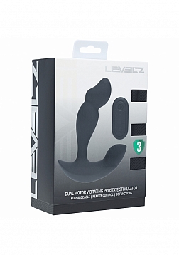 LEVELZ - Dual Motor Remote Control Dual Motor Vibrating Liquid Silicone Prostate Stimulator - Black