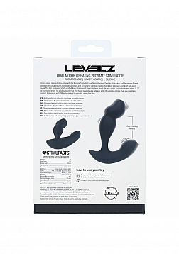 LEVELZ - Dual Motor Remote Control Dual Motor Vibrating Liquid Silicone Prostate Stimulator - Black