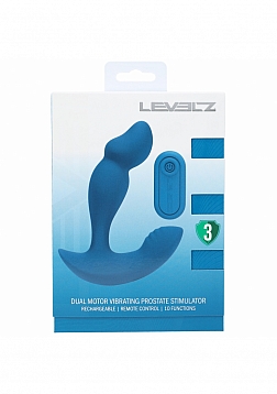 LEVELZ - Dual Motor Remote Control Dual Motor Vibrating Liquid Silicone Prostate Stimulator - Teal