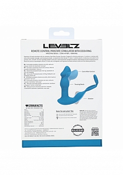 LEVELZ - Remote Control Vibrating, Thrusting & Come-Hither Silicone Prostate Stimulator with Cock Ri