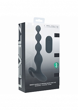 LEVELZ - Remote Control Beaded Vibrating Silicone Anal Plug - Black