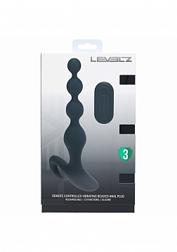 LEVELZ - Remote Control Beaded Vibrating Silicone Anal Plug - Black