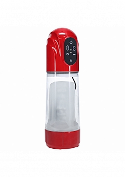 PUMPED - TechnoThrust - Automatic Masturbator - Waterproof - 10 Function - Metallic Red