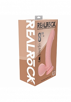 RealRock - Rechargeable - Dual Layered - Liquid Silicone - Vibrating - Curved - Weighted Balls 8\