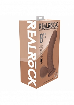 RealRock - Rechargeable - Dual Layered - Liquid Silicone - Vibrating - Curved - Weighted Balls 8\