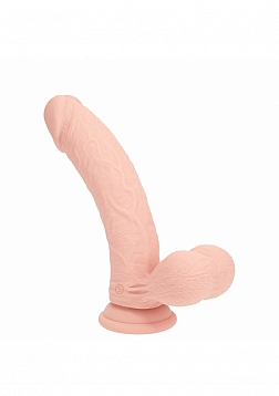 RealRock - Rechargeable - Dual Layered - Liquid Silicone - Vibrating - Curved - Weighted Balls 7" -