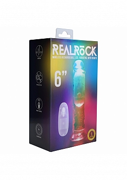 RealRock - Wireless Rechargeable - Remote Control - LED - Vibrating - Regular Straight No Balls 6\