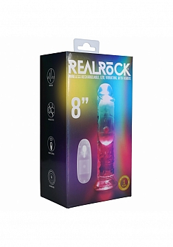 RealRock - Wireless Rechargeable - Remote Control - LED - Vibrating - Regular Straight No Balls 8\