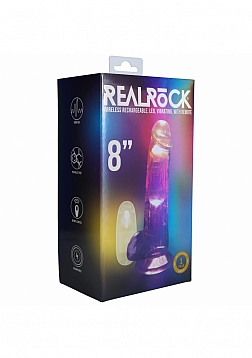 RealRock - Wireless Rechargeable - Remote Control - LED - Vibrating - Regular Straight with Balls 8\