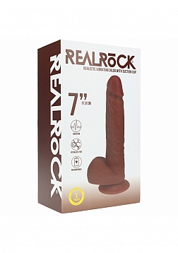 RealRock Ultra Realistic Skin - Vibrating Rechargeable - Regular Straight with Balls 7\
