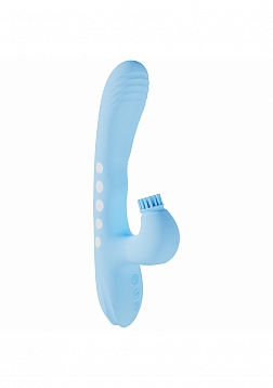 VIVE - Andria - LED Rechargeable Dual Motor - G-Spot VIbrating and Tap Clit Stimulator - Blue