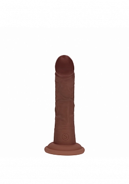 Realrock - Dual Layered - Silicone - Curved Realistic Vibrating Dildo with Suction Cup 6\