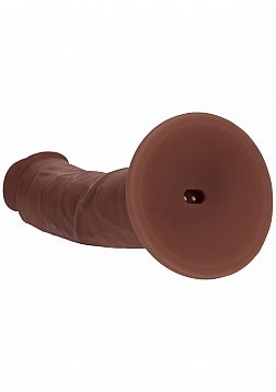 Realrock - Dual Layered - Silicone - Curved Realistic Vibrating Dildo with Suction Cup 6\
