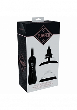 PUMPED - Automatic Rechargeable Vagina and Breast Pump with Rotating & Vibrating Tongue - Black