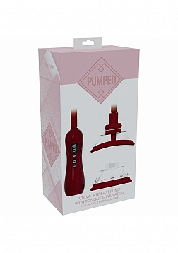 PUMPED - Automatic Rechargeable Vagina and Breast Pump with Rotating & Vibrating Tongue - Red