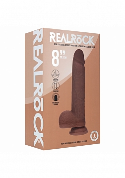 Realrock - Dual Layered - Silicone - Realistic Vibrating Thrusting Dildo with Balls and Suction Cup 