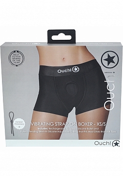 Ouch! Vibrating Strap-on Boxer - Black - XS/S