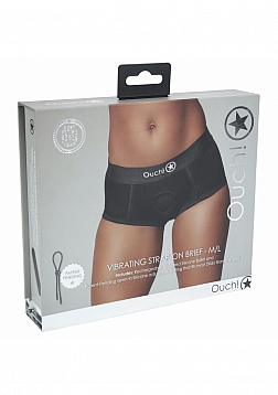 Ouch! Vibrating Strap-on Brief - Black - M/L