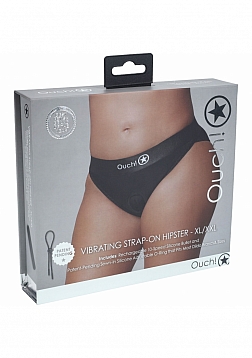 Ouch! Vibrating Strap-on Hipster - Black - XL/XXL