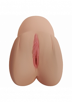 XKIN - Nia Sloan - Vagina Masturbator + Rechargeable Vibration + Suction + Voice - 1.90 Lbs - Tan
