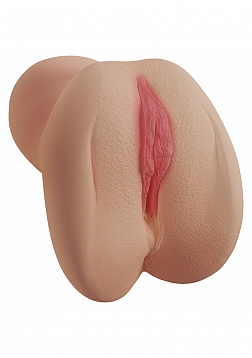 XKIN - Reina Vaine - Vagina Masturbator + Rechargeable Vibration + Suction + Voice - 2.50 Lbs - Tan