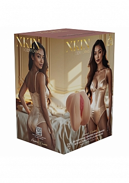 XKIN - Reina Vaine - Vagina Masturbator + Rechargeable Vibration + Suction + Voice - 2.50 Lbs - Tan