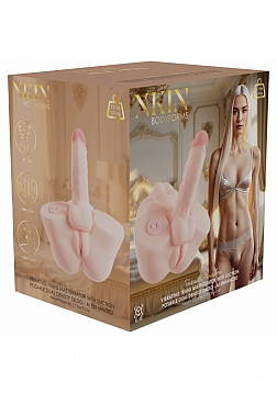 XKIN - Body-Forms - Emerie Avalon - Trans - Posable Rechargeable Vibrating Penis + Suction Vagina - 