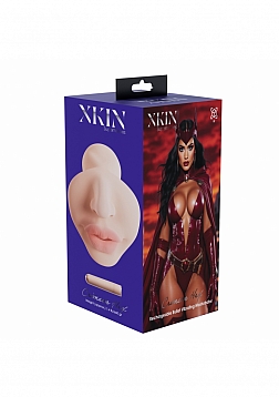 XKIN - Crinsom Hex - Female Mouth - Masturbator with Rechargeable Vibrating Bullet - 1.40 Lbs - Tan