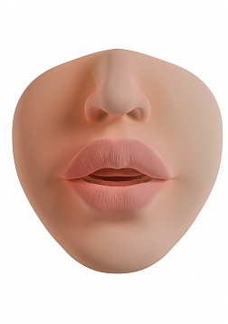XKIN - Crinsom Hex - Female Mouth - Masturbator with Rechargeable Vibrating Bullet - 1.40 Lbs - Tan