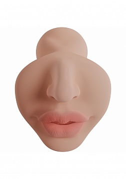 XKIN - Crinsom Hex - Female Mouth - Masturbator with Rechargeable Vibrating Bullet - 1.40 Lbs - Tan
