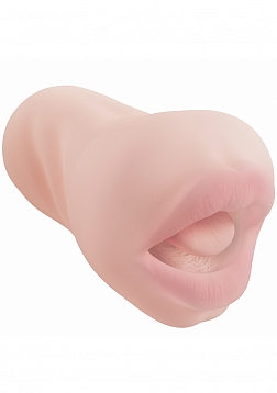 XKIN - Dark Wolf - Male Mouth - Masturbator with Rechargeable Vibrating Bullet - 1.40 Lbs - Vanilla