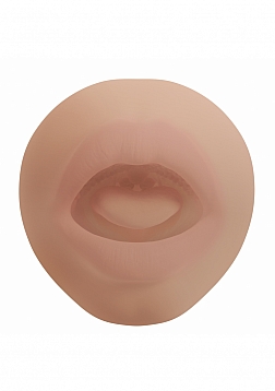 XKIN - King Slayer - Male Mouth - Masturbator with Rechargeable Vibrating Bullet - 1.40 Lbs - Tan 