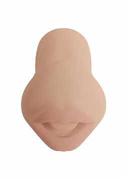 XKIN - King Slayer - Male Mouth - Masturbator with Rechargeable Vibrating Bullet - 1.40 Lbs - Tan 