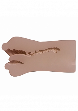 XKIN - King Slayer - Male Mouth - Masturbator with Rechargeable Vibrating Bullet - 1.40 Lbs - Tan 