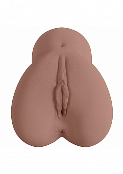XKIN - Pantheress - Dual Channel Masturbator with Rechargeable Vibrating Bullet - 1.40 Lbs - Brown 