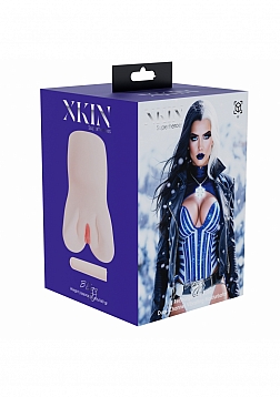XKIN - Blizz - Dual Channel Masturbator with Rechargeable Vibrating Bullet - 1.40 Lbs - Vanilla 