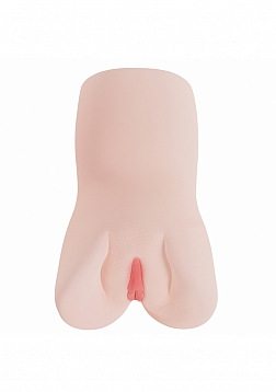 XKIN - Blizz - Dual Channel Masturbator with Rechargeable Vibrating Bullet - 1.40 Lbs - Vanilla 