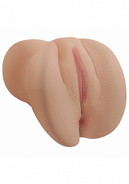 XKIN - Devilshade - Dual Channel Masturbator with Rechargeable Vibrating Bullet - 1.40 Lbs - Tan