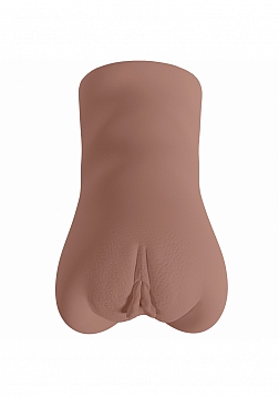 XKIN - Goldess - Dual Channel Masturbator with Rechargeable Vibrating Bullet - 1.40 Lbs - Brown 