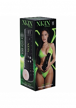 XKIN - Aza Velvet - Vagina Torch Masturbator - Rechargeable Vibrating - Black - 590g - Vanilla