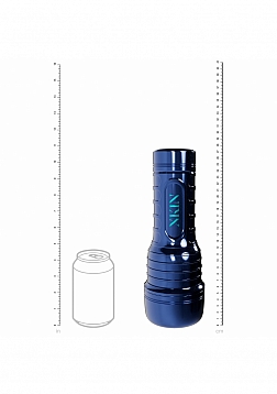 XKIN - Ronan Cobalt - Male Mouth Torch Masturbator - Rechargeable Vibrating + Suction - Metallic Blu