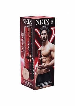 XKIN - Don Phoenix - Male Ass Torch Masturbator - Rechargeable Vibrating + Suction - Metallic Red - 