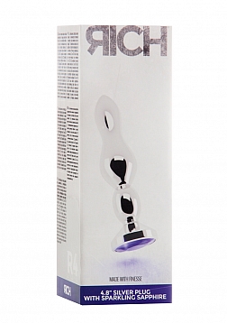 Plug Sparkling Sapphire - 4.8 Inch - SIlver