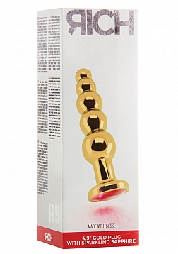 Plug Sparkling Sapphire - 4.9 Inch - Gold