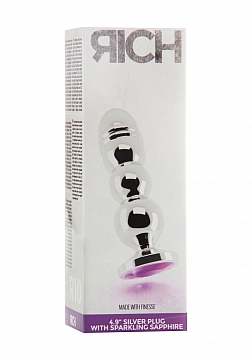 Plug Sparkling Sapphire - 4.9 Inch - Silver