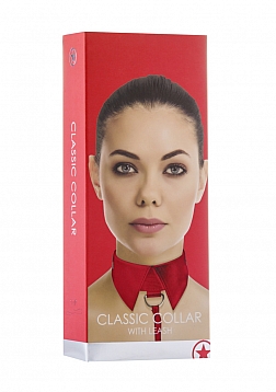 Classic Collar with Leash - Red