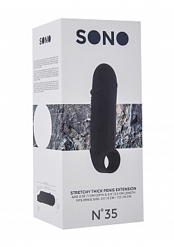 NO35 Stretchy Thick Penis Extension - Black