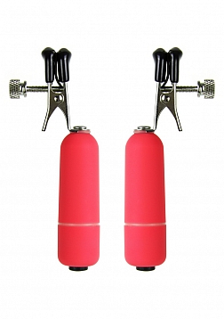 Vibrating Nipple Clamps - Red