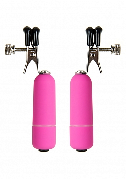 Vibrating Nipple Clamps - Pink